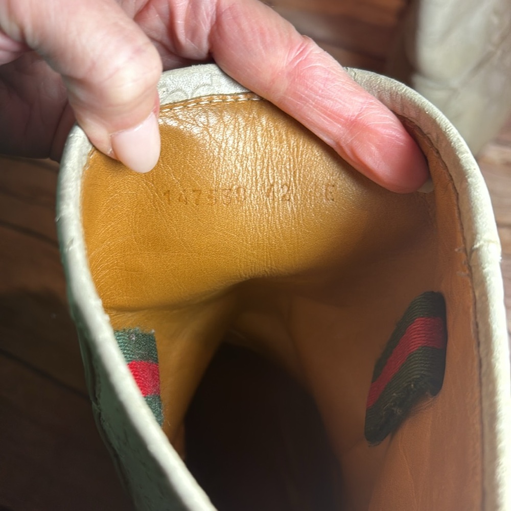 Gucci vintage cowboy boots amazing vintage find leather size 42 stone colored GG - Picture 9 of 14